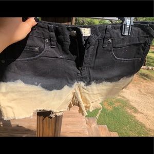 Free People Denim Shorts Dip Dye Style